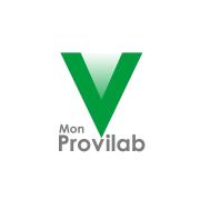 Logo Mon Provilab : un V en vert et écrit 